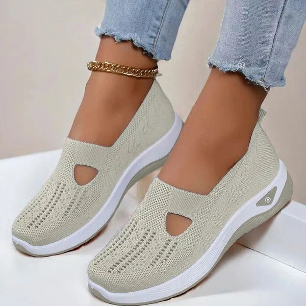 Slip-On Shoes Breathable Knit Orthopedic Footbed Non-Slip Outsole