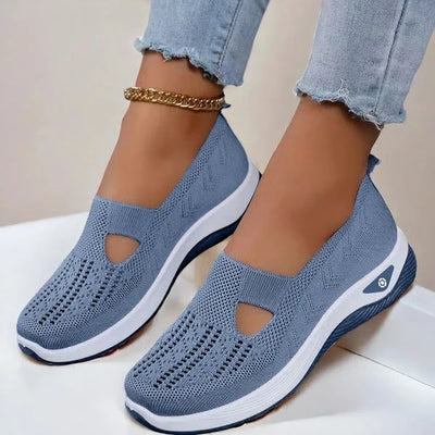 Slip-On Shoes Breathable Knit Orthopedic Footbed Non-Slip Outsole