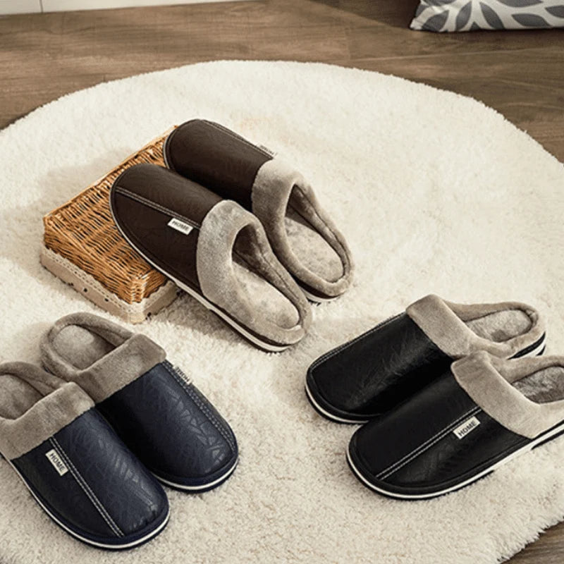 Slippers Plush Lined Cushioned EVA Sole Slip-On Design