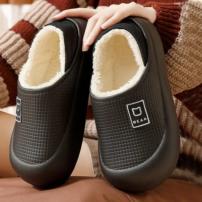 Slippers Waterproof Plush Lining Non-Slip Sole