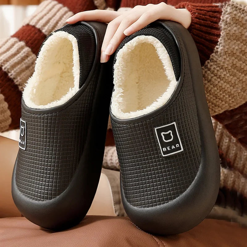 Slippers Waterproof Plush Lining Non-Slip Sole