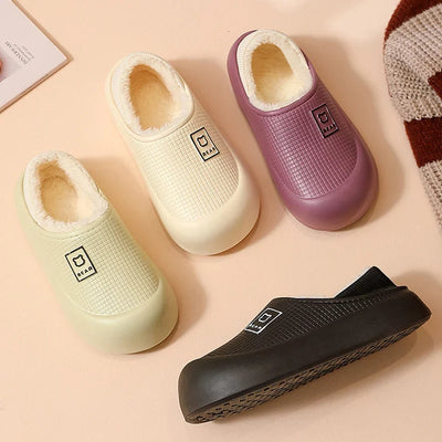 Slippers Waterproof Plush Lining Non-Slip Sole