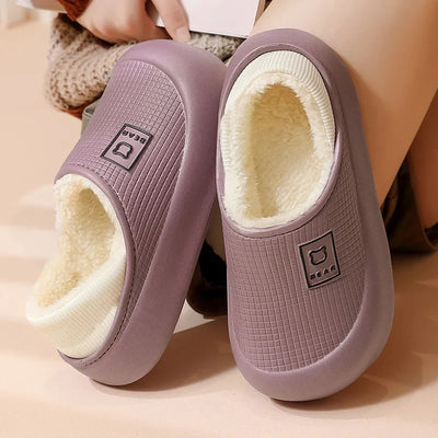 Slippers Waterproof Plush Lining Non-Slip Sole