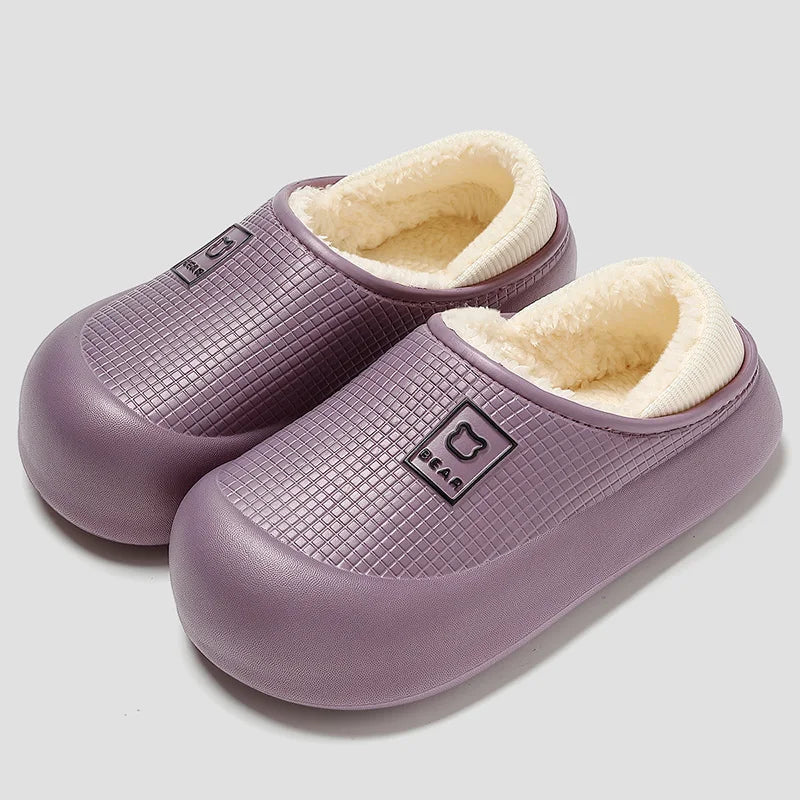 Slippers Waterproof Plush Lining Non-Slip Sole