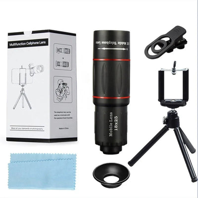 Smartphone Telescope Lens 18X Magnification Aluminum Body