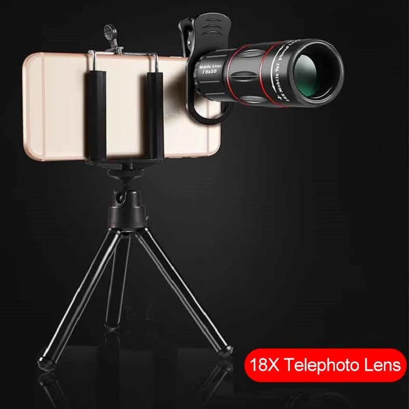 Smartphone Telescope Lens 18X Magnification Aluminum Body