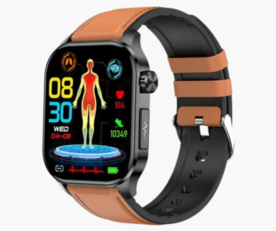 Smartwatch Blood Sugar Tracking Laser Sensor App Connected