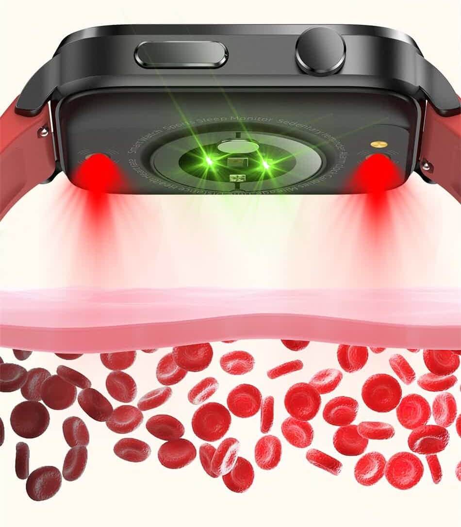Smartwatch Blood Sugar Tracking Laser Sensor App Connected