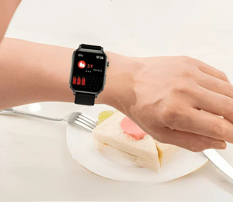 Smartwatch Blood Sugar Tracking Laser Sensor App Connected