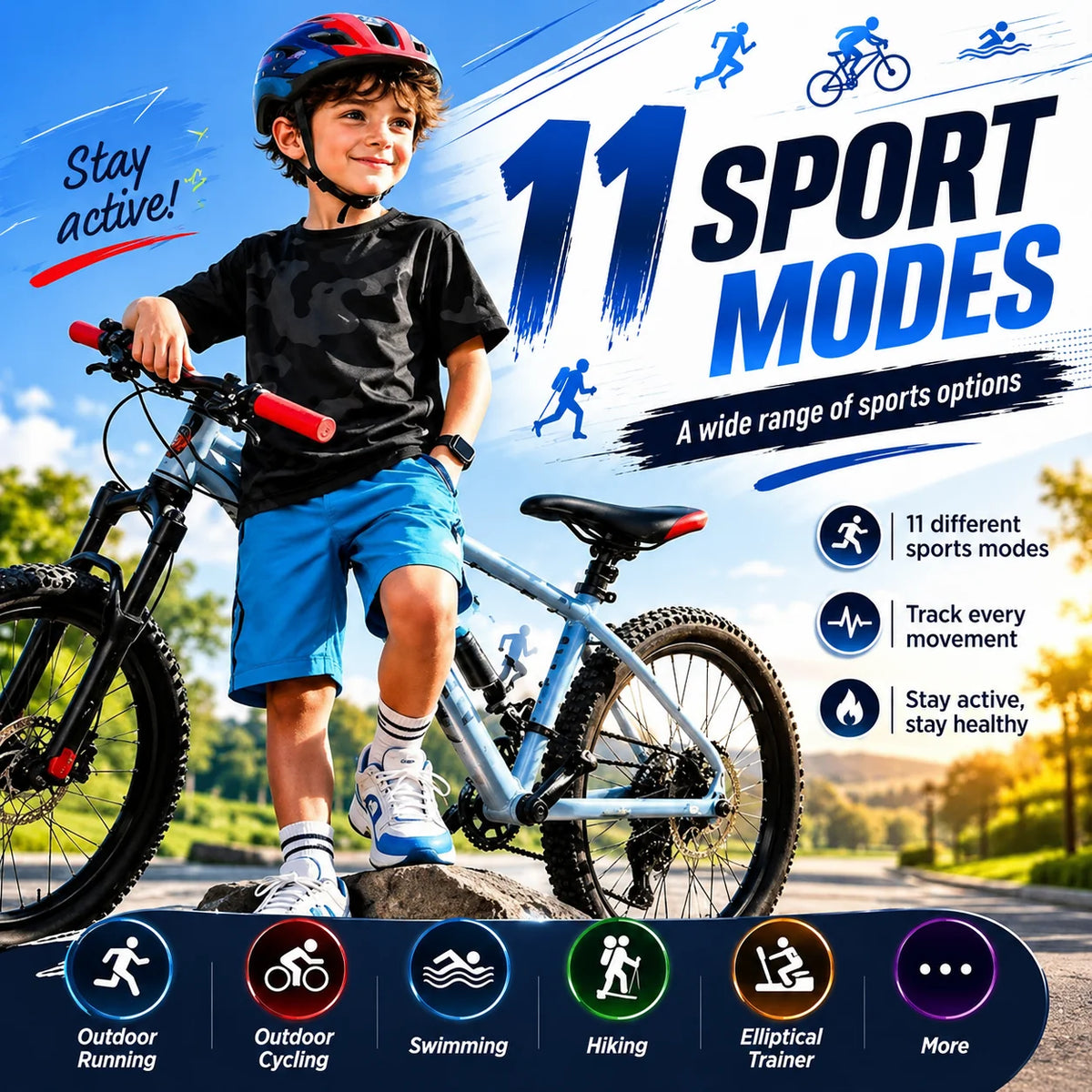 Smartwatch For Kids Color Display Heart Rate & Step Tracker