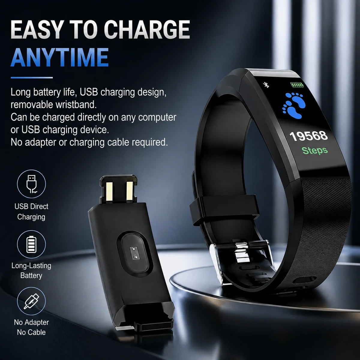 Smartwatch Large Color Screen Step & Heart Monitor