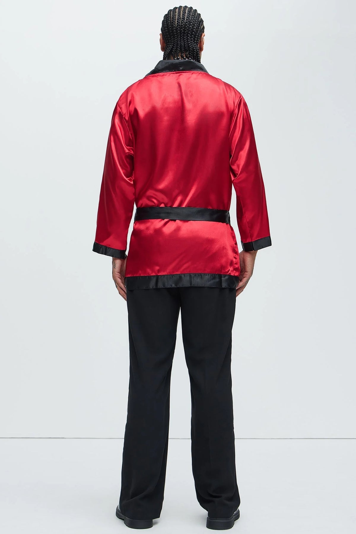 Smoking Robe Costume Red & Black Adjustable Belt