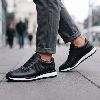 Sneakers Genuine Leather Metal Eyelets & Padded Collar