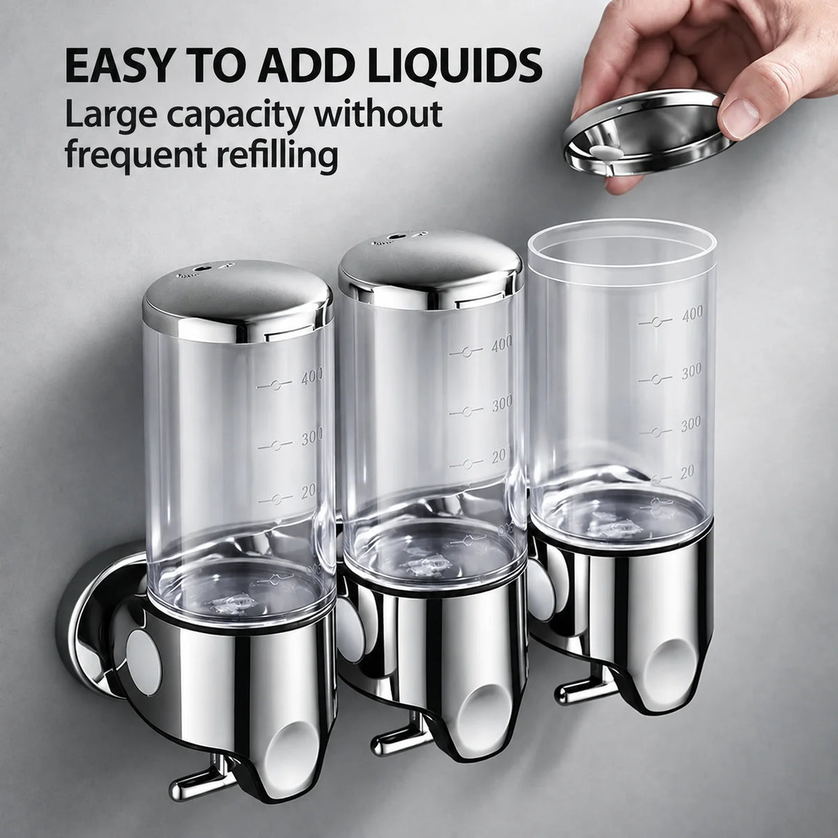 Soap Dispenser Wall-Mounted Push-Lever Fill-Level Window