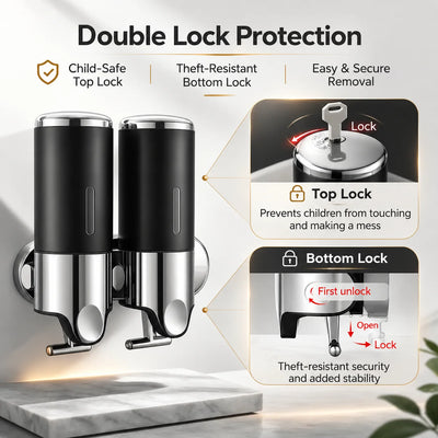 Soap Dispenser Wall-Mounted Push-Lever Fill-Level Window