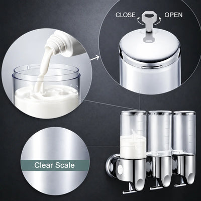Soap Dispenser Wall-Mounted Push-Lever Fill-Level Window