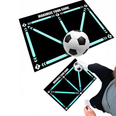 Soccer Training Mat Numbered Grid & 18-Inch Elastic Cord