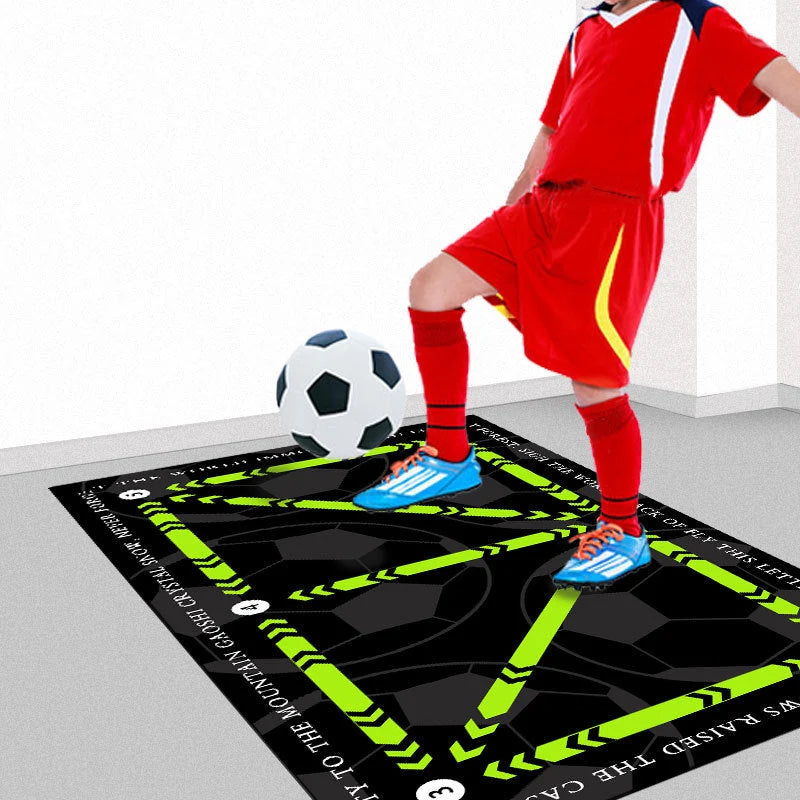 Soccer Training Mat Numbered Grid & 18-Inch Elastic Cord