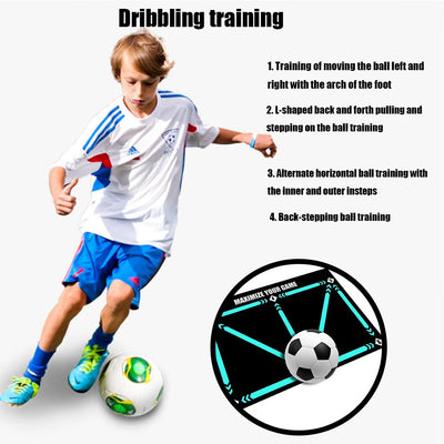 Soccer Training Mat Numbered Grid & 18-Inch Elastic Cord