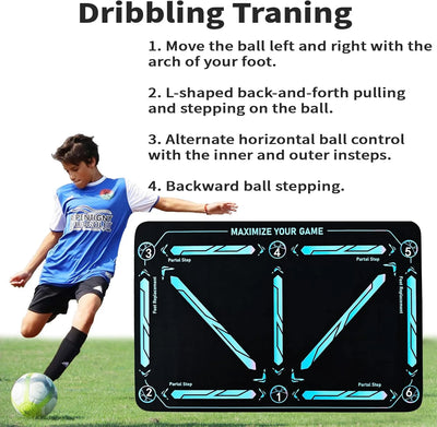 Soccer Training Mat Numbered Grid & 18-Inch Elastic Cord
