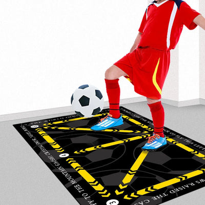 Soccer Training Mat Numbered Grid & 18-Inch Elastic Cord
