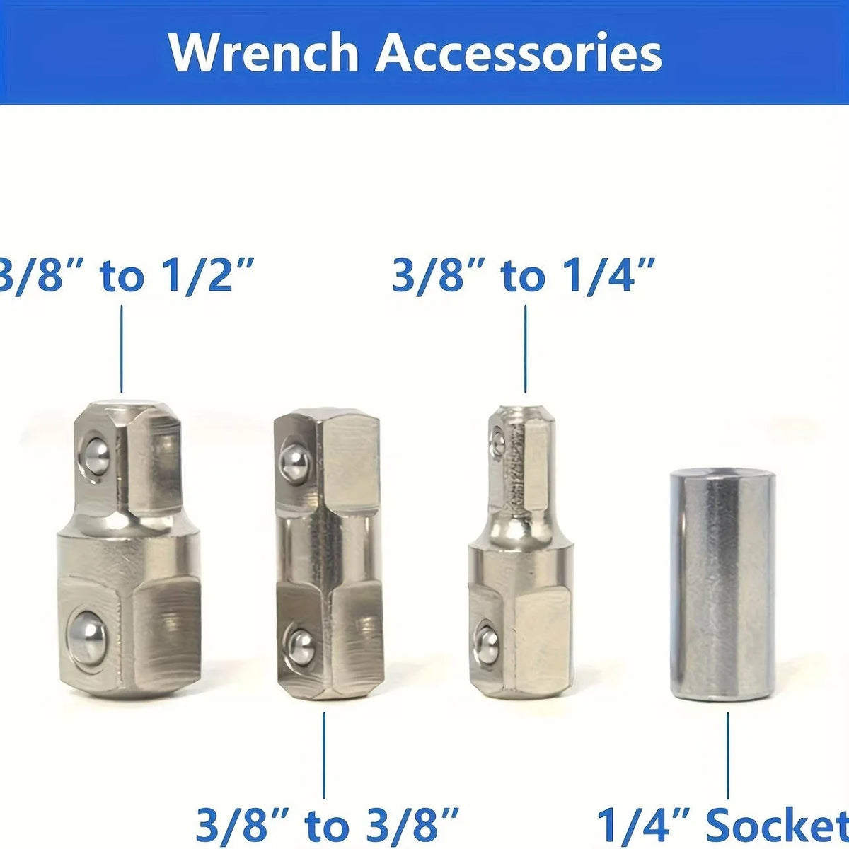 Socket Extension Wrench Long Reach Chain-Drive 3 Drive Adapters