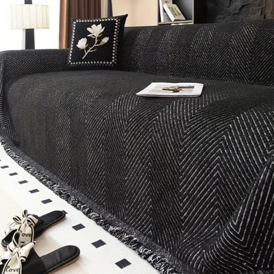 Sofa Cover Herringbone Splash-Resistant Non-Slip Backing