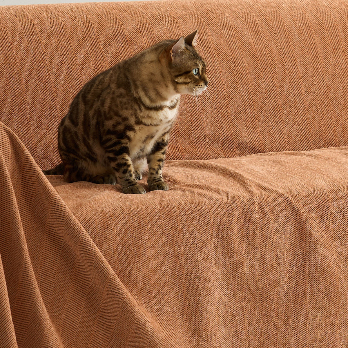 Sofa Cover Herringbone Water-Repellent Machine-Washable