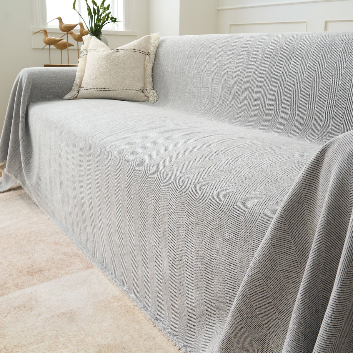 Sofa Cover Herringbone Water-Repellent Machine-Washable