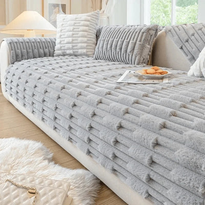 Sofa Cover Quilted Velvet Non-Slip Machine Washable