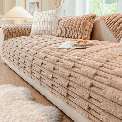 Sofa Cover Quilted Velvet Non-Slip Machine Washable