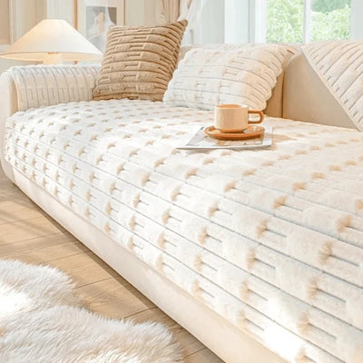 Sofa Cover Quilted Velvet Non-Slip Machine Washable