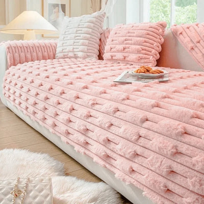 Sofa Cover Quilted Velvet Non-Slip Machine Washable