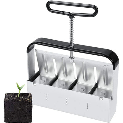 Soil Block Press Rust-Resistant Stainless Steel Interchangeable Inserts