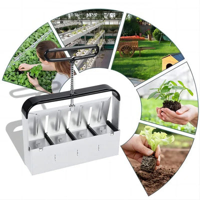 Soil Block Press Rust-Resistant Stainless Steel Interchangeable Inserts