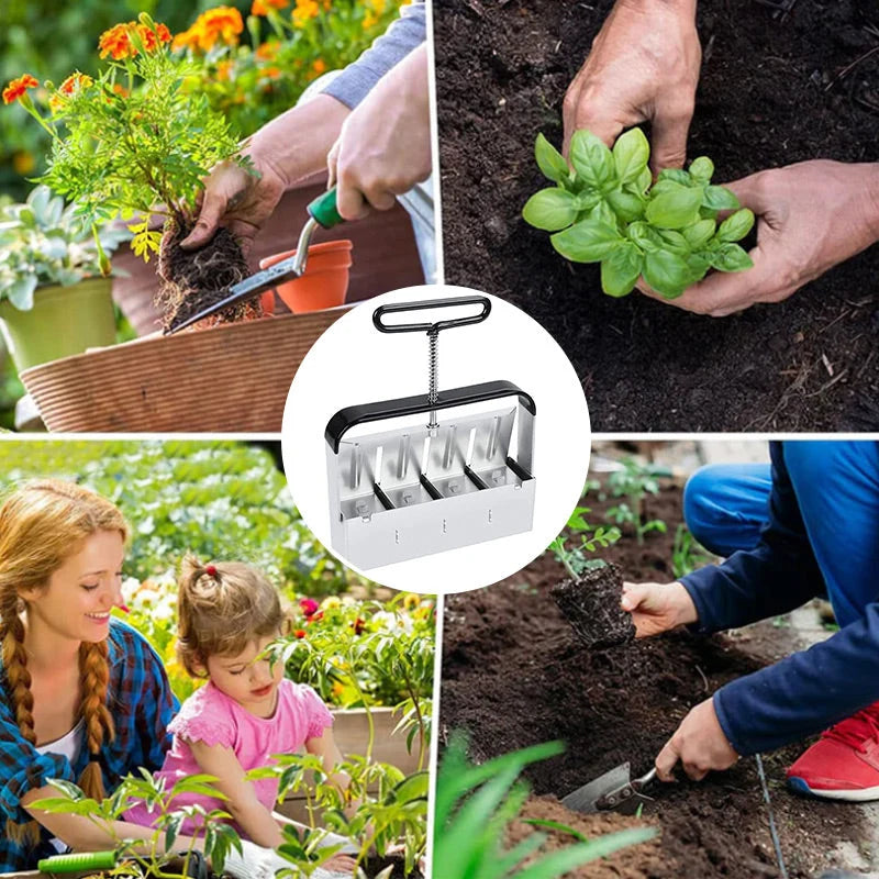 Soil Block Press Stainless Steel Manual Interchangeable Inserts