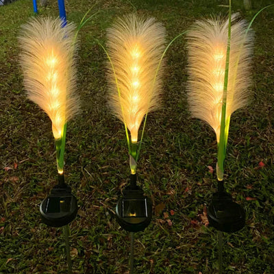 Solar Garden Light Pampas Grass Automatic Warm White