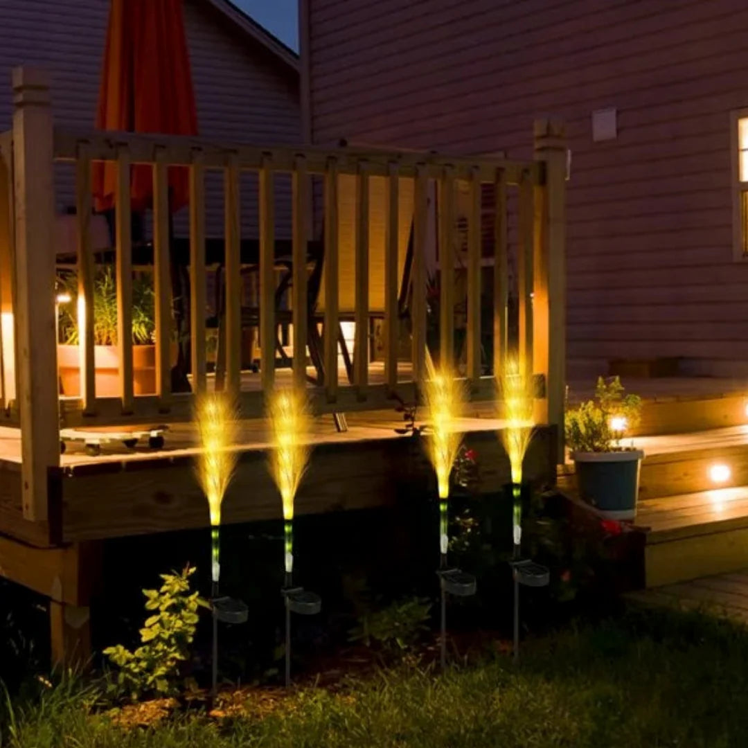 Solar Garden Light Pampas Grass Automatic Warm White