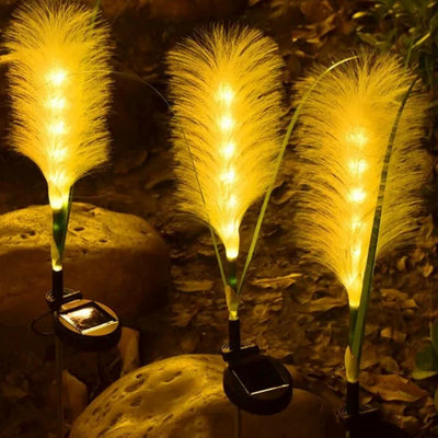 Solar Garden Light Pampas Grass Automatic Warm White