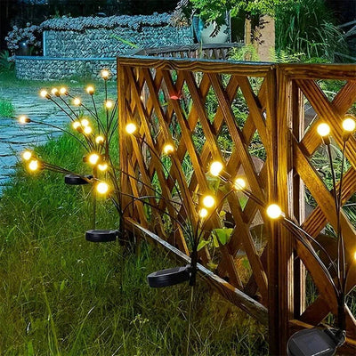 Solar Garden Lights Firefly Effect Stainless Steel Weather Resistant