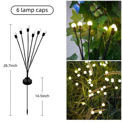 Solar Garden Lights Firefly Effect Stainless Steel Weather Resistant
