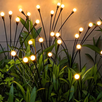 Solar Garden Lights Firefly Warm Glow Auto Dusk Sensor