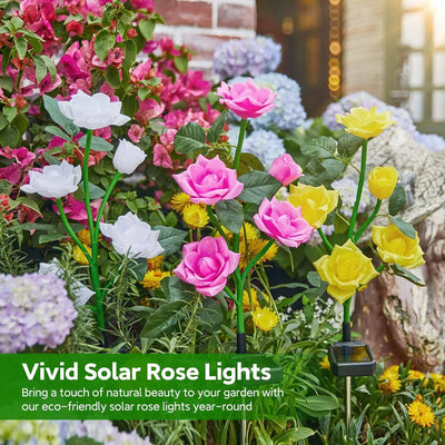 Solar Garden Lights Rose-Shaped Color-Changing IP65