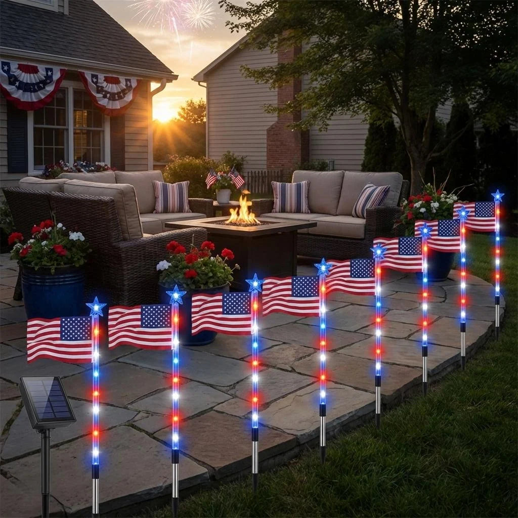 Solar Garden Stake Lights 8 Modes Weather Resistant