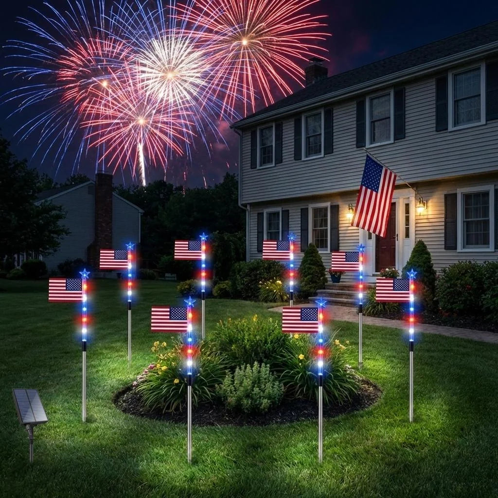 Solar Garden Stake Lights 8 Modes Weather Resistant