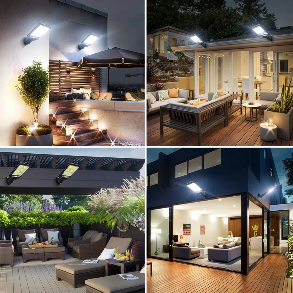 Solar LED Floodlight Motion-Activated Weatherproof