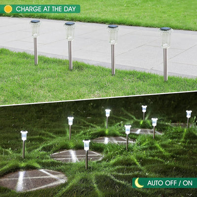Solar Pathway Lights Dusk-to-Dawn Set of 10