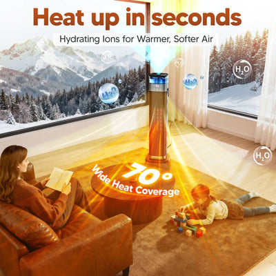 Space Heater 2000W Ceramic Built-In Ultrasonic Humidifier