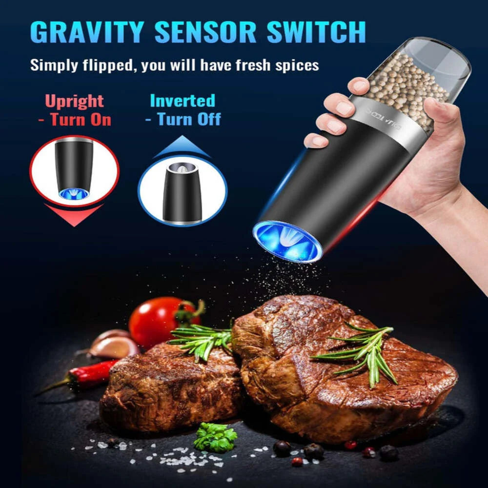 Spice Grinder Gravity-Activated One-Hand Operation Adjustable Coarseness