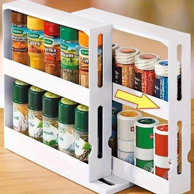 Spice Rack Two-Tier Swivel 20-Jar Non-Slip Base